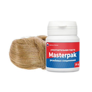 Комплект паста уплотнительная Masterpak вода/пар, 25 г + лён [10/100]
