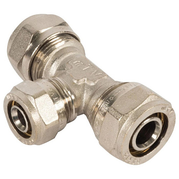 Тройник переходной, AQUATTRO, обжимной, латунь