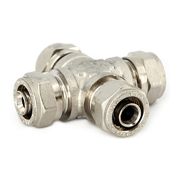 Крестовина, AQUATTRO, обжимная, латунь